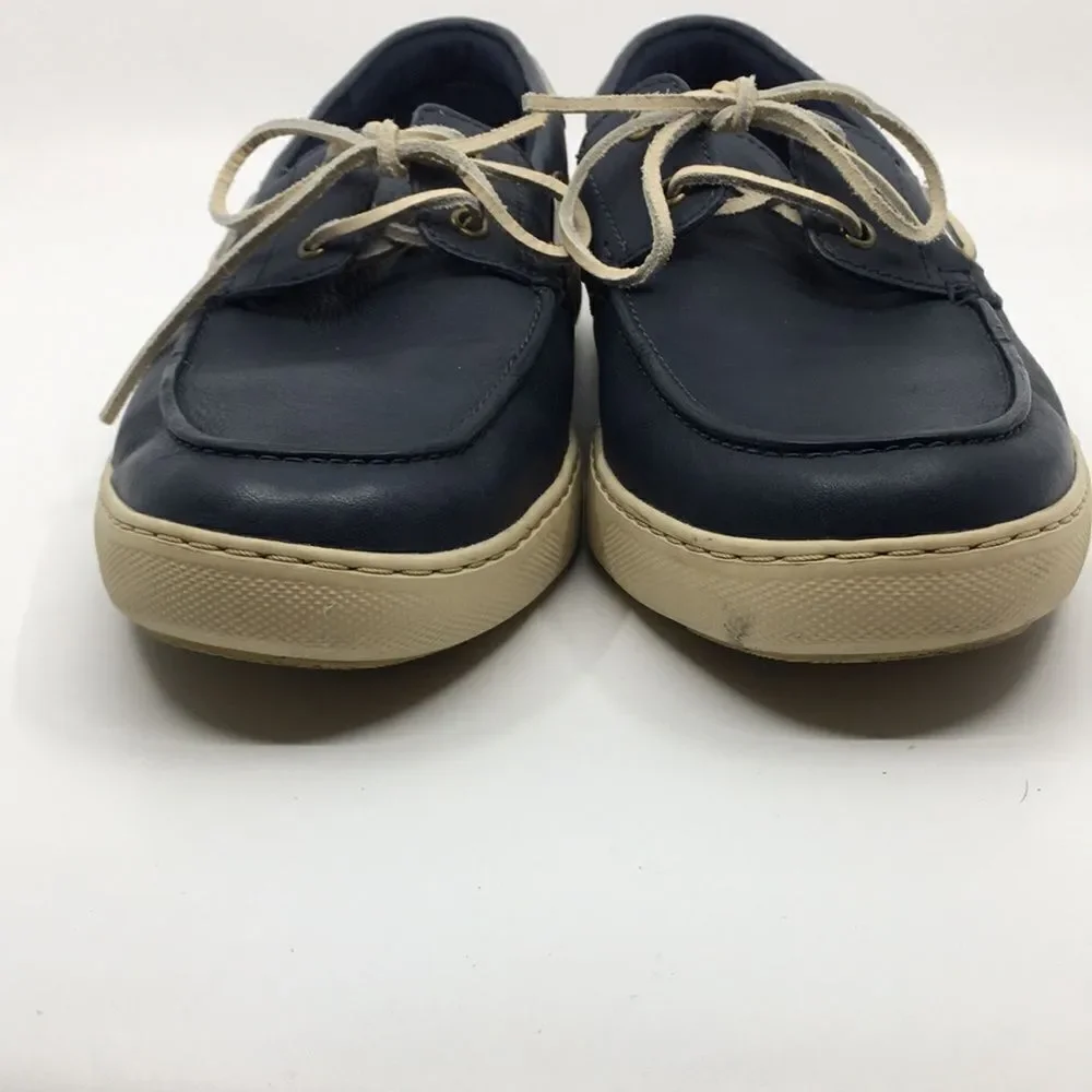 Fitflop LAWRENCE Men's Navy Pebbled Leather Boat Shoes Sz 11